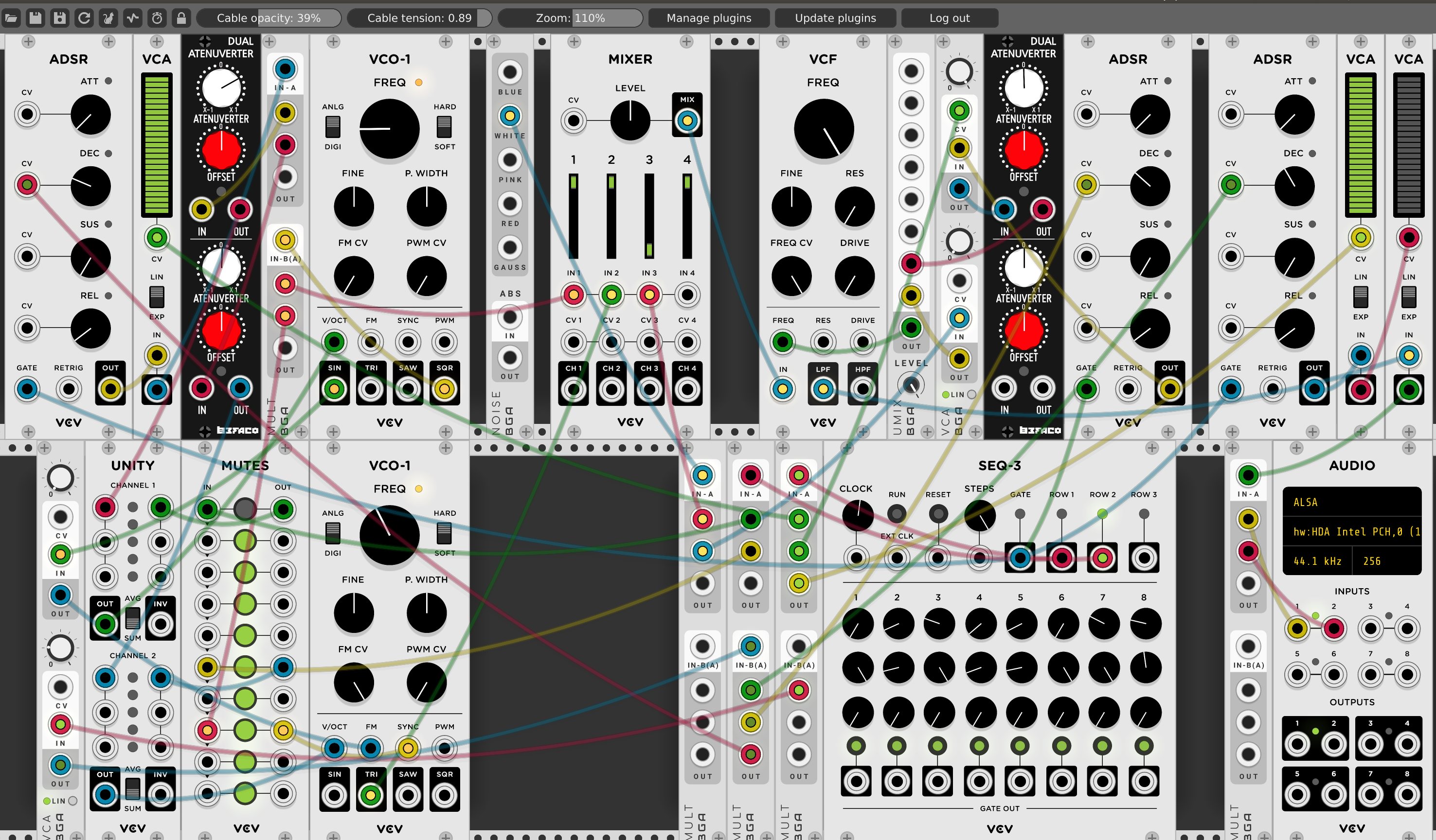 VCV Rack screenshot of DFAMe patch